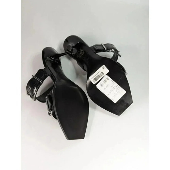 Alexander McQueen Women's Heeled Buckle Black Sandals Size 37 (MSRP $1,090) - Picture 10 of 12